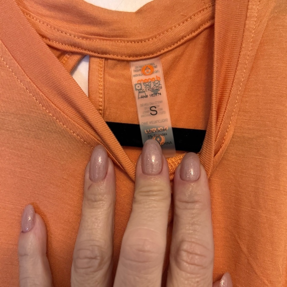 Mono B Orange crew neck Sheath Maxi Dress - Picture 3 of 4